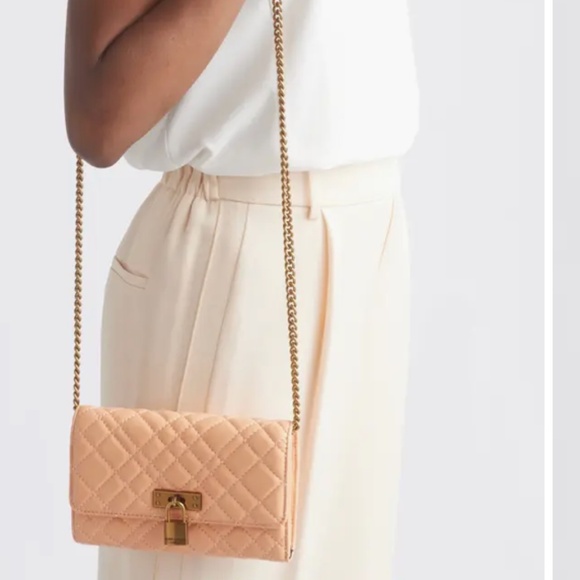 New🍑Kurt Geiger Light/Pastel Orange Mini Brixton Lock Shoulder Bag - Picture 1 of 3